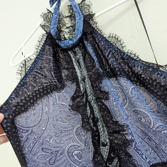 ZARA LIMITED EDITION HALTER LACE DRESS BLUE - Picture 14 of 16